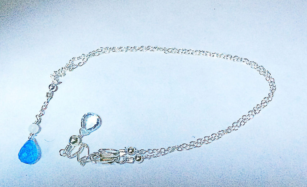 Sky Blue Chalcedony and Moonstone Drop Briolette