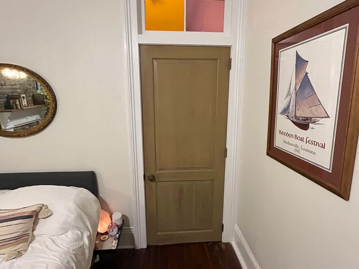 Created doorways with framing and installed custom door jambs and casing/ trim.  Built and Installed custom built transom windows built with recycled stained glass. Installed antique cypress doors. 