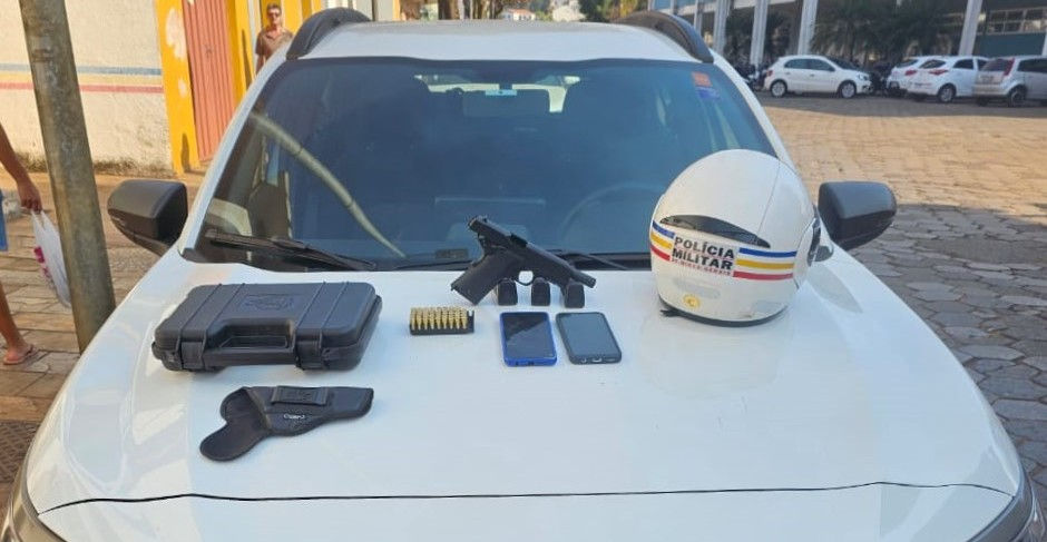 Dois homens são presos com pistola e munições em Passagem, distrito de Mariana