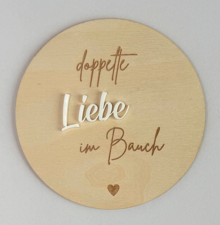 Miniaturbild: Liebe im Bauch Holzschilder graviert