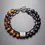 Thumbnail: Gunmetal Stainless Steel Link Chain Stone Beaded Bracelet