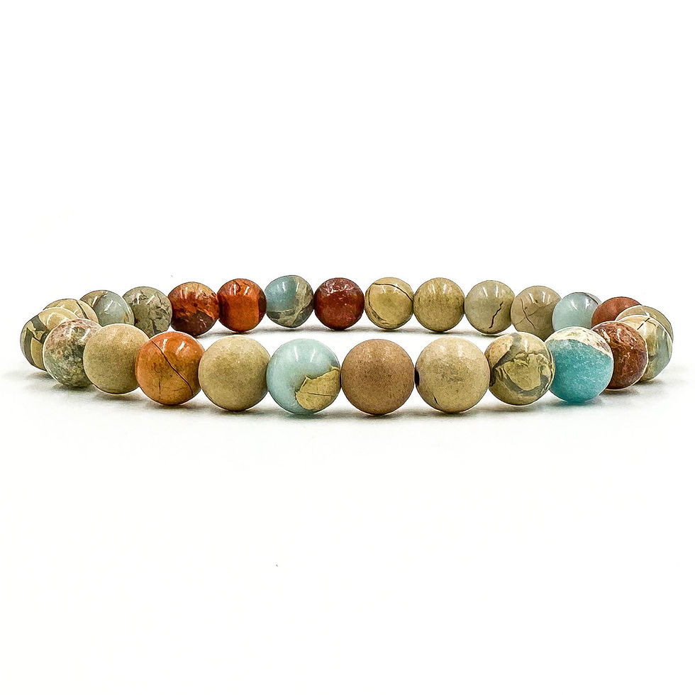 Snakeskin Jasper Gemstone Beaded Bracelet