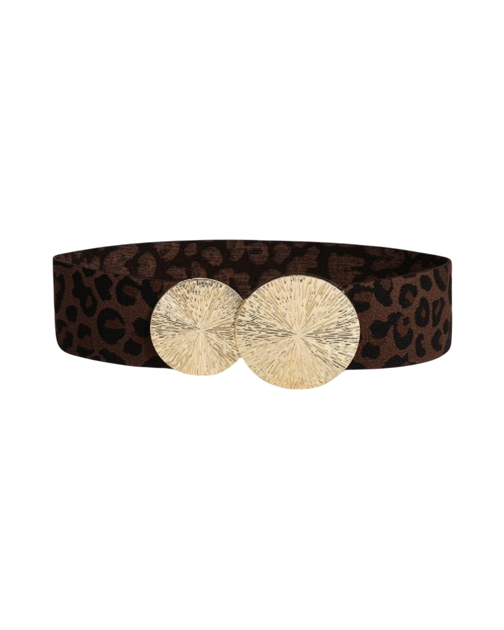 Cinturón doble argolla dorada Animal Print