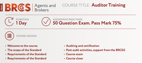 BRCGS Agents & Brokers Issue 3 Auditor Training
