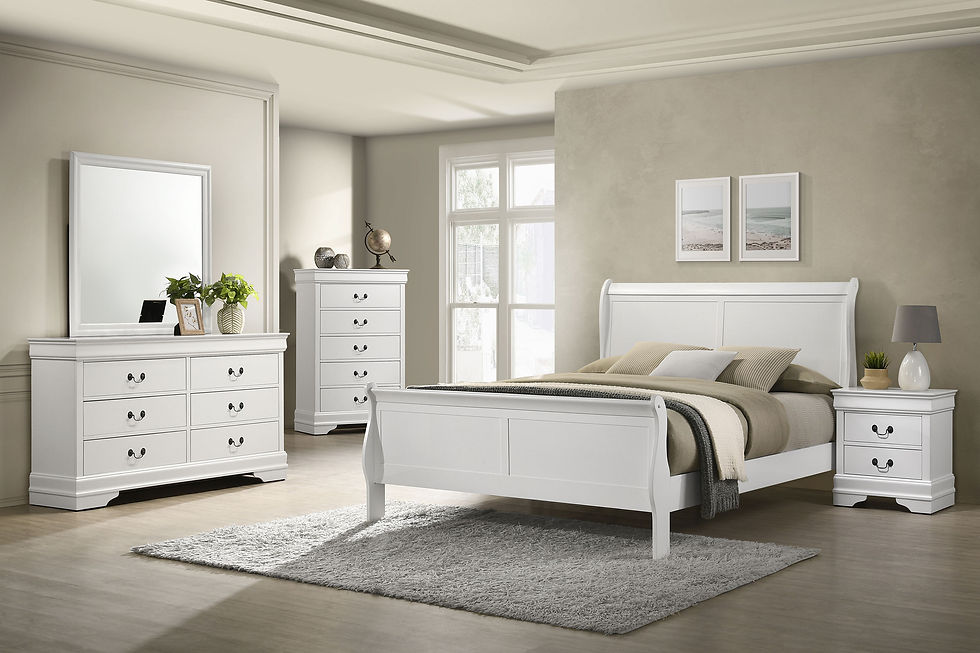 Thumbnail: Louis Philippe 5-piece Eastern King Bedroom Set White