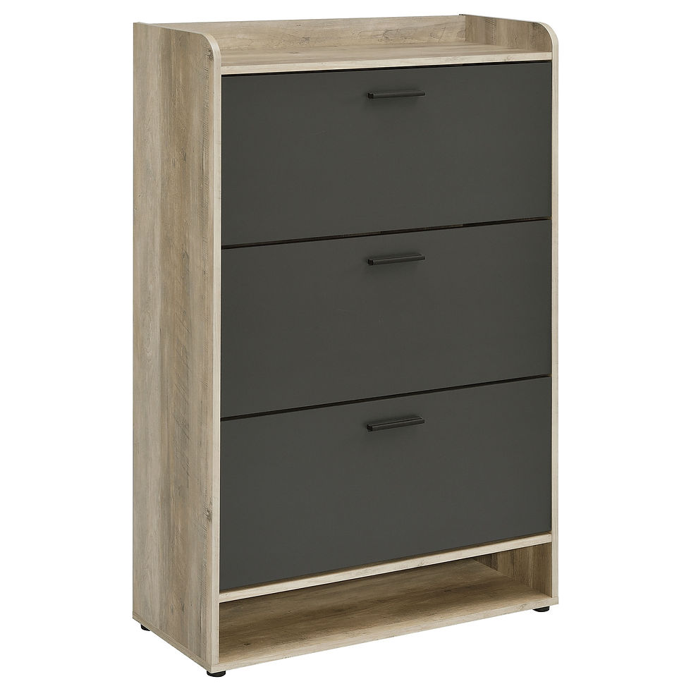 Thumbnail: Denia 3-tier Engineered Wood Shoe Cabinet Grey