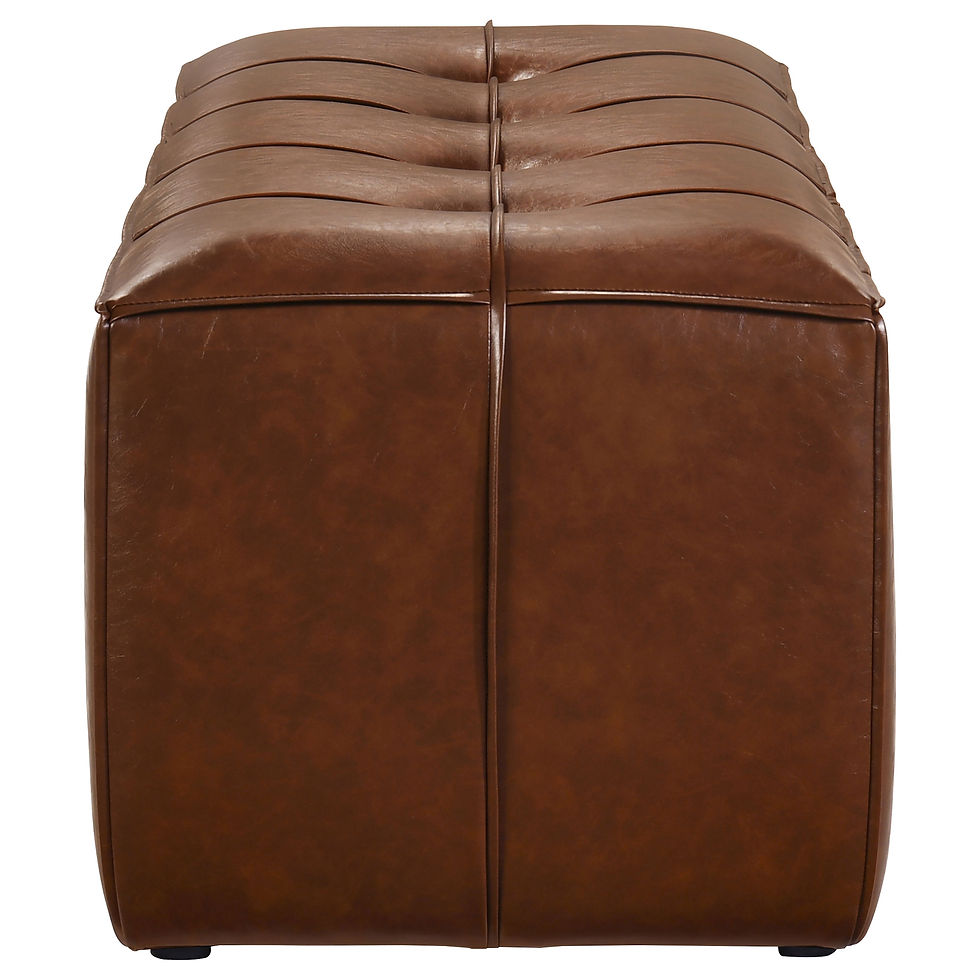 Thumbnail: Farrell Leatherette Upholstered Bench Brown