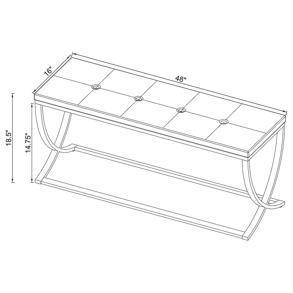 Thumbnail: Walton Leatherette Upholstered Tufted Accent Bench Black