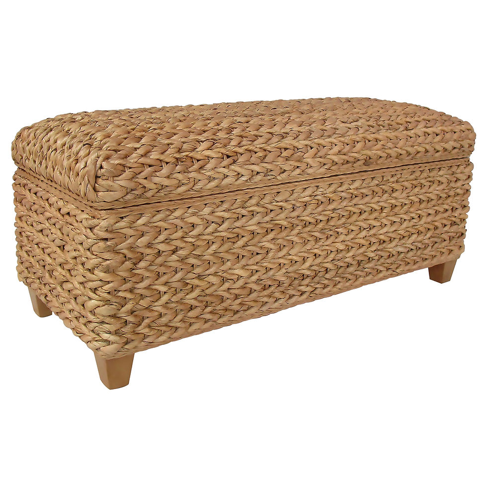 Thumbnail: Laughton Hand-Woven Banana Leaf Storage Bench Natural