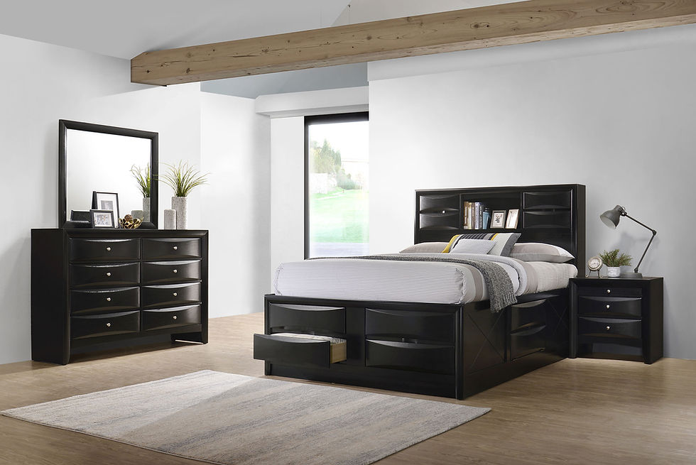 Thumbnail: Briana 4-piece Eastern King Bedroom Set Black