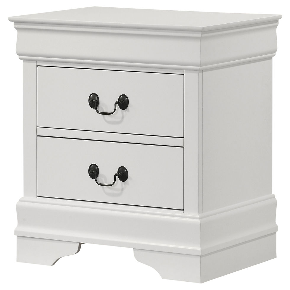 Thumbnail: Louis Philippe 2-drawer Nightstand Bedside Table White