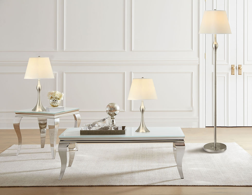 Thumbnail: Griffin 3-piece Floor and Table Lamp Set Brushed Nickel