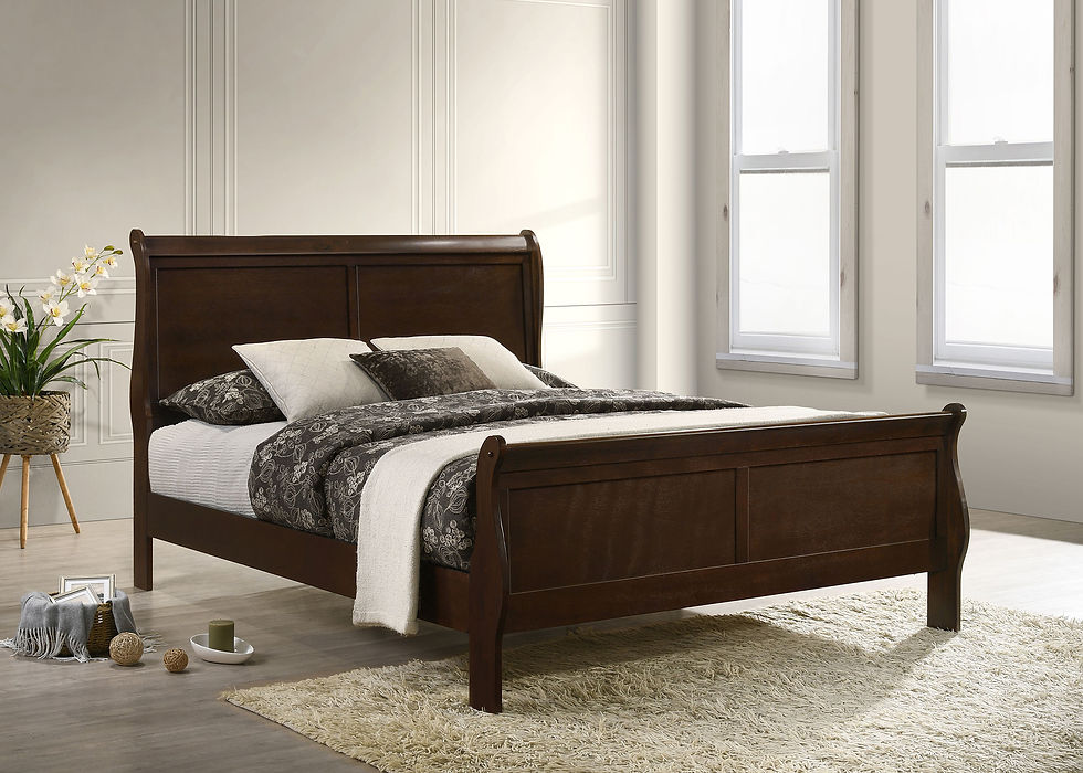 Thumbnail: Louis Philippe Wood Queen Sleigh Bed Cappuccino