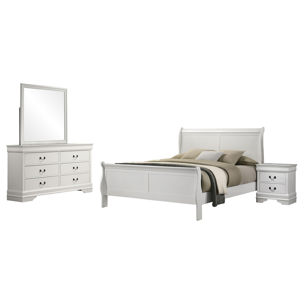 Thumbnail: Louis Philippe 4-piece Full Bedroom Set White