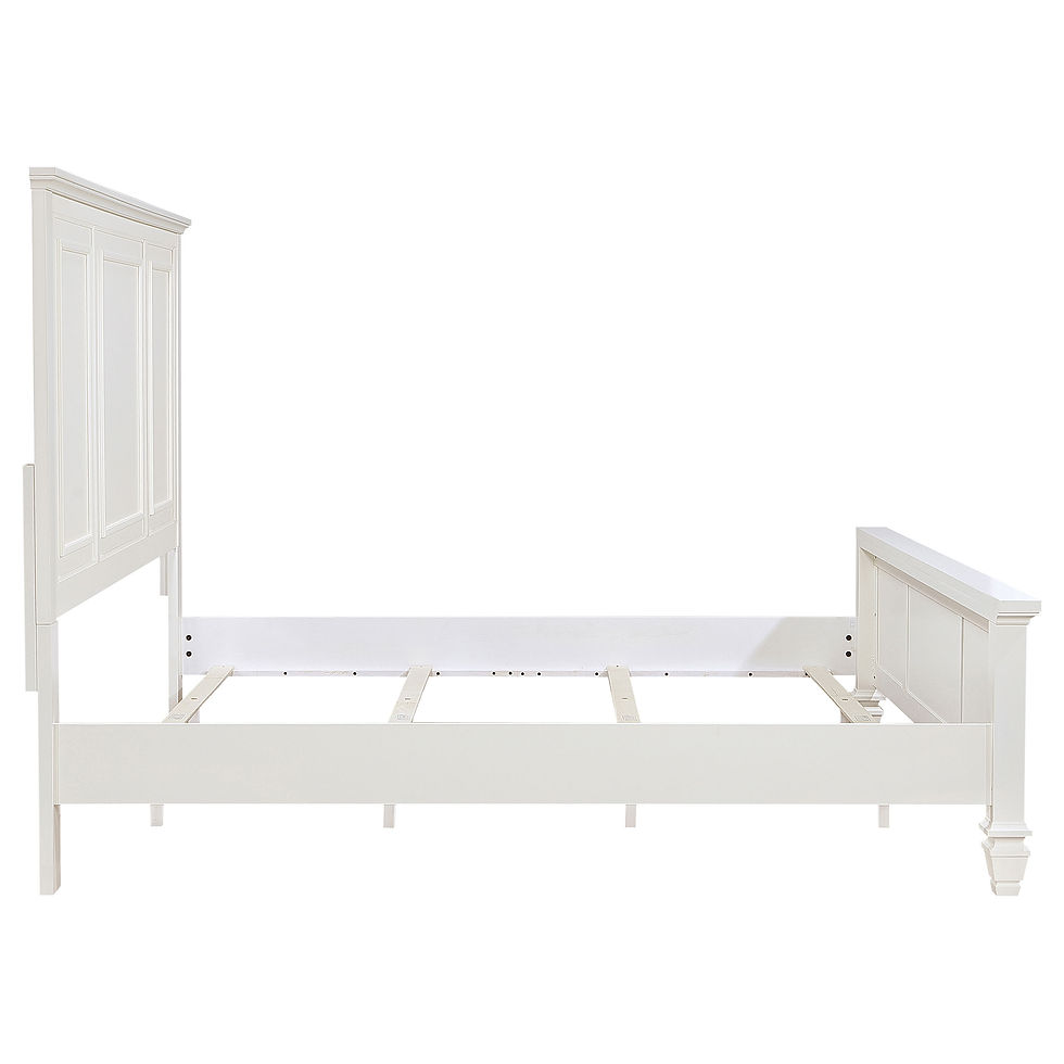 Thumbnail: Sandy Beach 63-inch Eastern King Wood Panel Bed Cream White