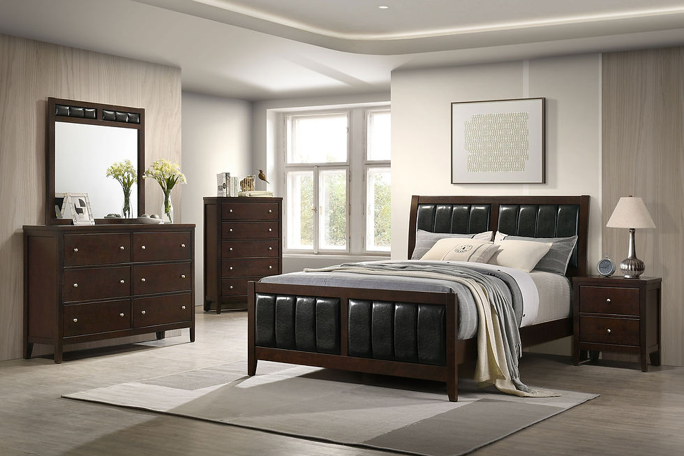 Thumbnail: Carlton Wood California King Panel Bed Cappuccino