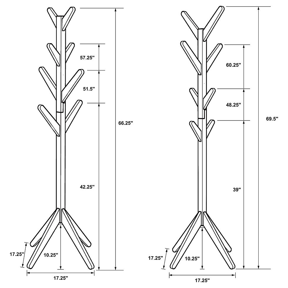 Thumbnail: Margaret Solid Wood Coat Rack Clothing Hanger Natural Oak