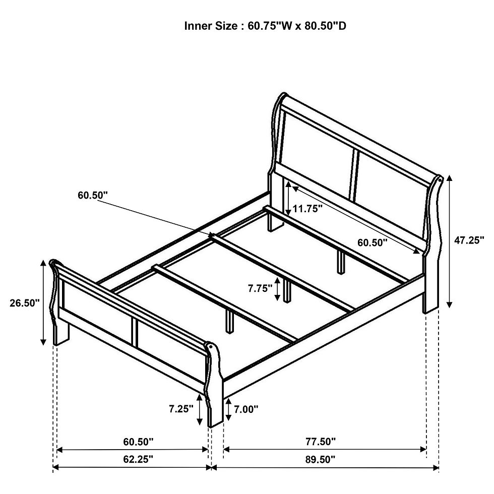 Thumbnail: Louis Philippe 47-inch Queen Sleigh Panel Bed White