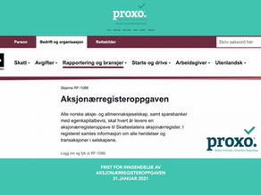 Proxo Regnskap hjelper deg med Aksjonærregisteroppgaven!