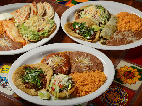 Steak taco, enchilada suiza, steak tostada, refried beans, mexican rice, delicious mexican food. woman owned business, local business, grand rapids mexican restaurant