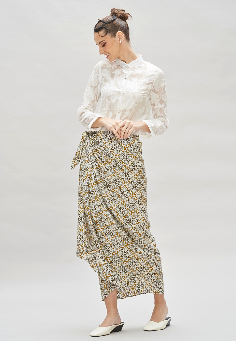 Thumbnail: Loveaisyah Mustard Batik Wrap Skirt