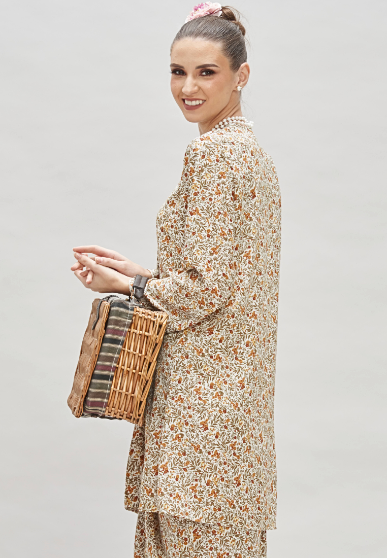 Thumbnail: Loveaisyah Liberty Mini Floral Embroidery Kebaya Top & Wrap Skirt
