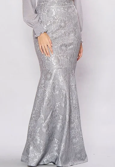 Peplum Top Silver Lace Skirt Modern Baju Kurung Loveaisyah Com