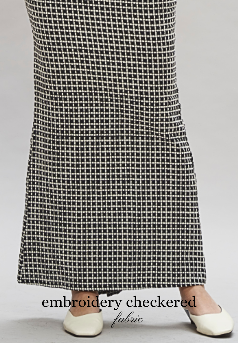 Thumbnail: shop checkered pencil maxi skirt online