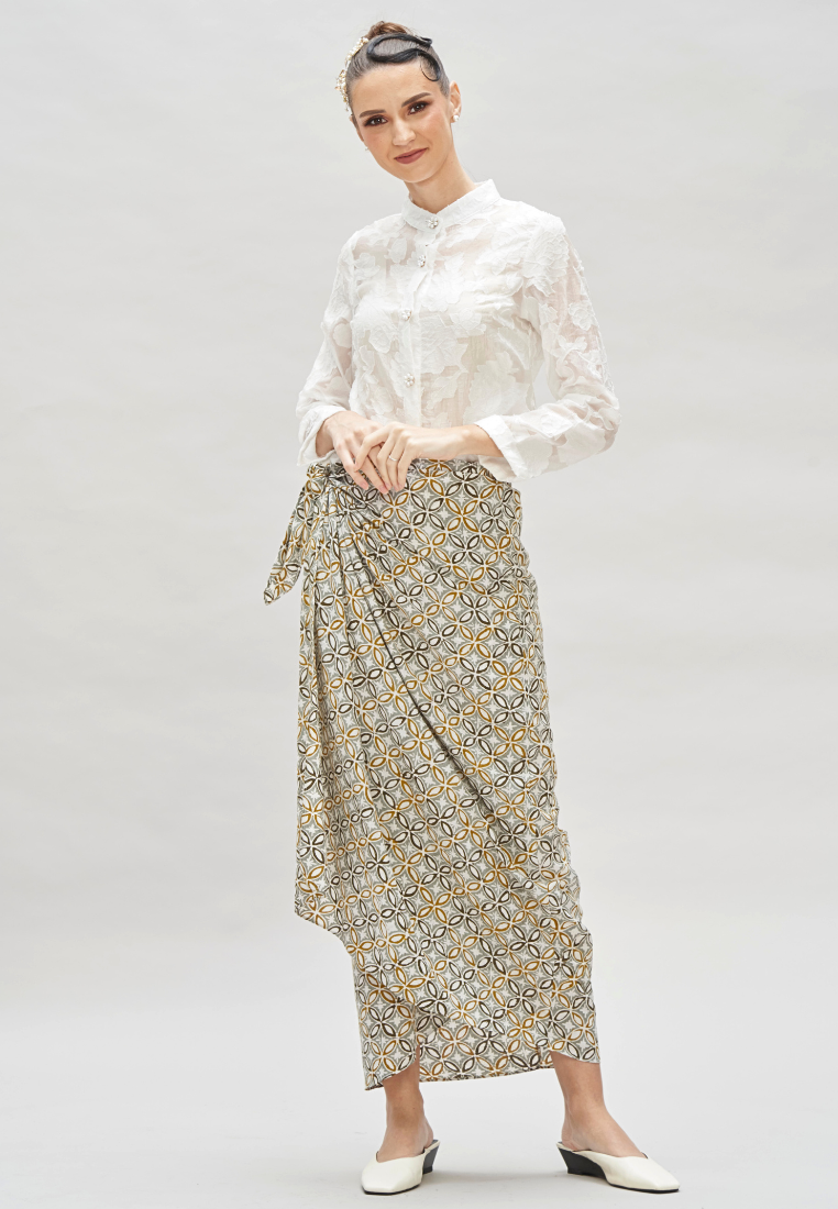 Thumbnail: Loveaisyah Mustard Batik Wrap Skirt
