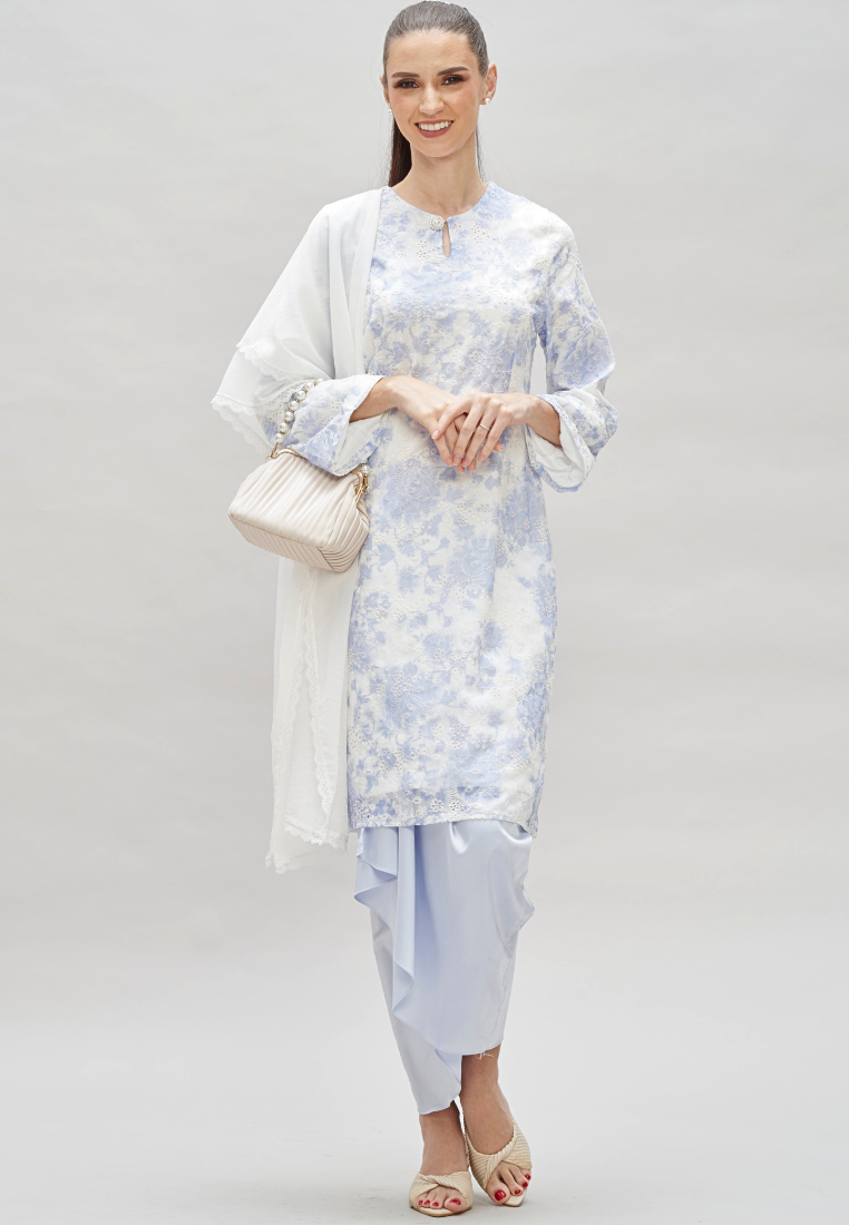 Thumbnail: Loveaisyah Embroidery Eyelet modern Baju Kurung & Wrap Skirt