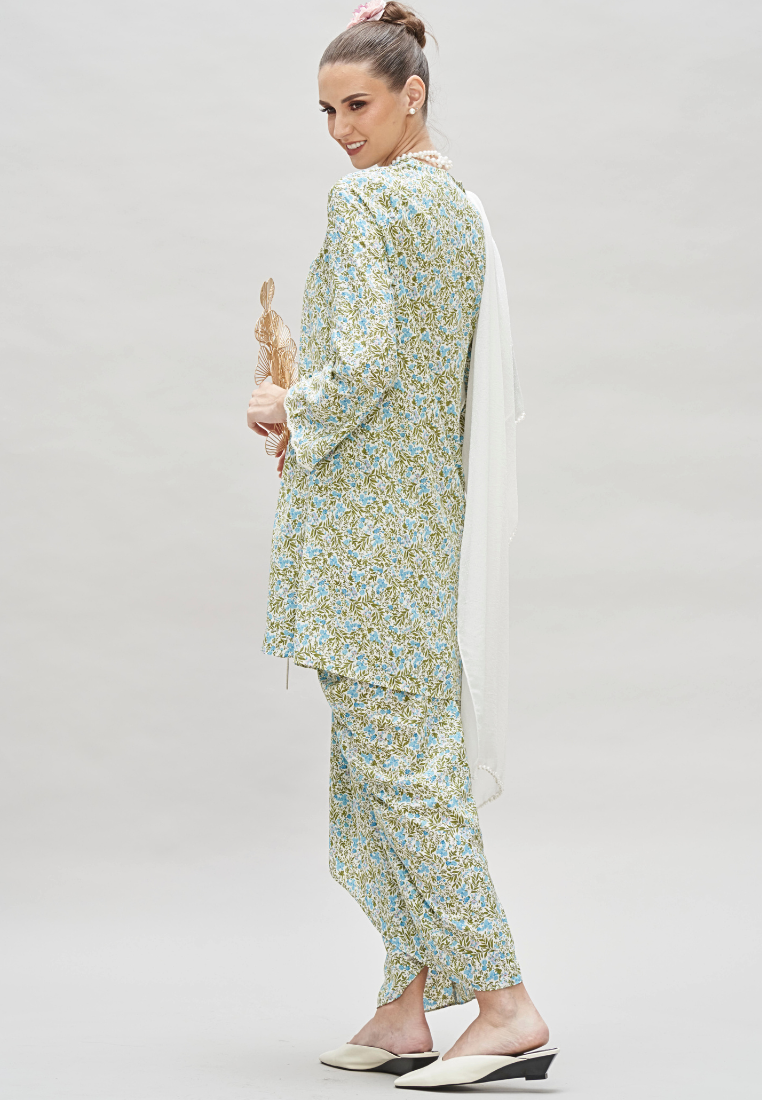 Thumbnail: Loveaisyah Liberty Mini Floral Embroidery Kebaya Top & Wrap Skirt