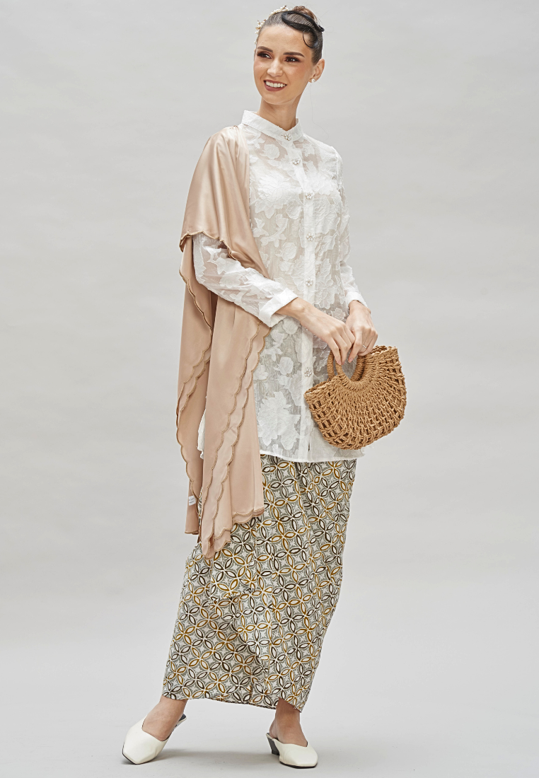 Thumbnail: Loveaisyah Mustard Batik Wrap Skirt