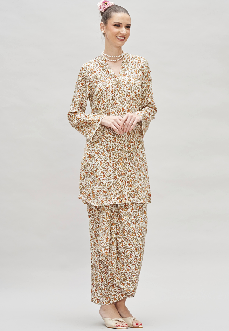 Thumbnail: Loveaisyah Liberty Mini Floral Embroidery Kebaya Top & Wrap Skirt