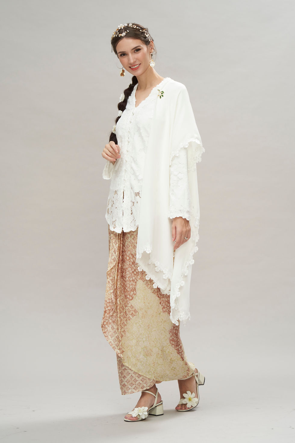 Thumbnail: White kebaya and Batik Skirt for hari raya