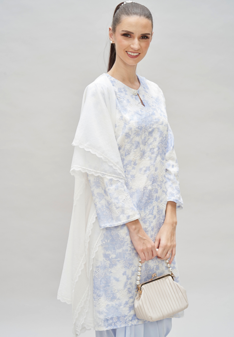Thumbnail: Loveaisyah Embroidery Eyelet modern Baju Kurung & Wrap Skirt