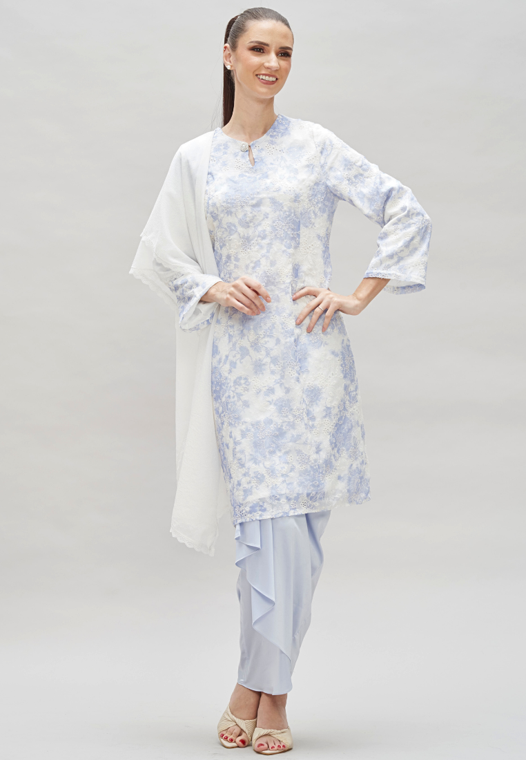 Thumbnail: Loveaisyah Embroidery Eyelet modern Baju Kurung & Wrap Skirt