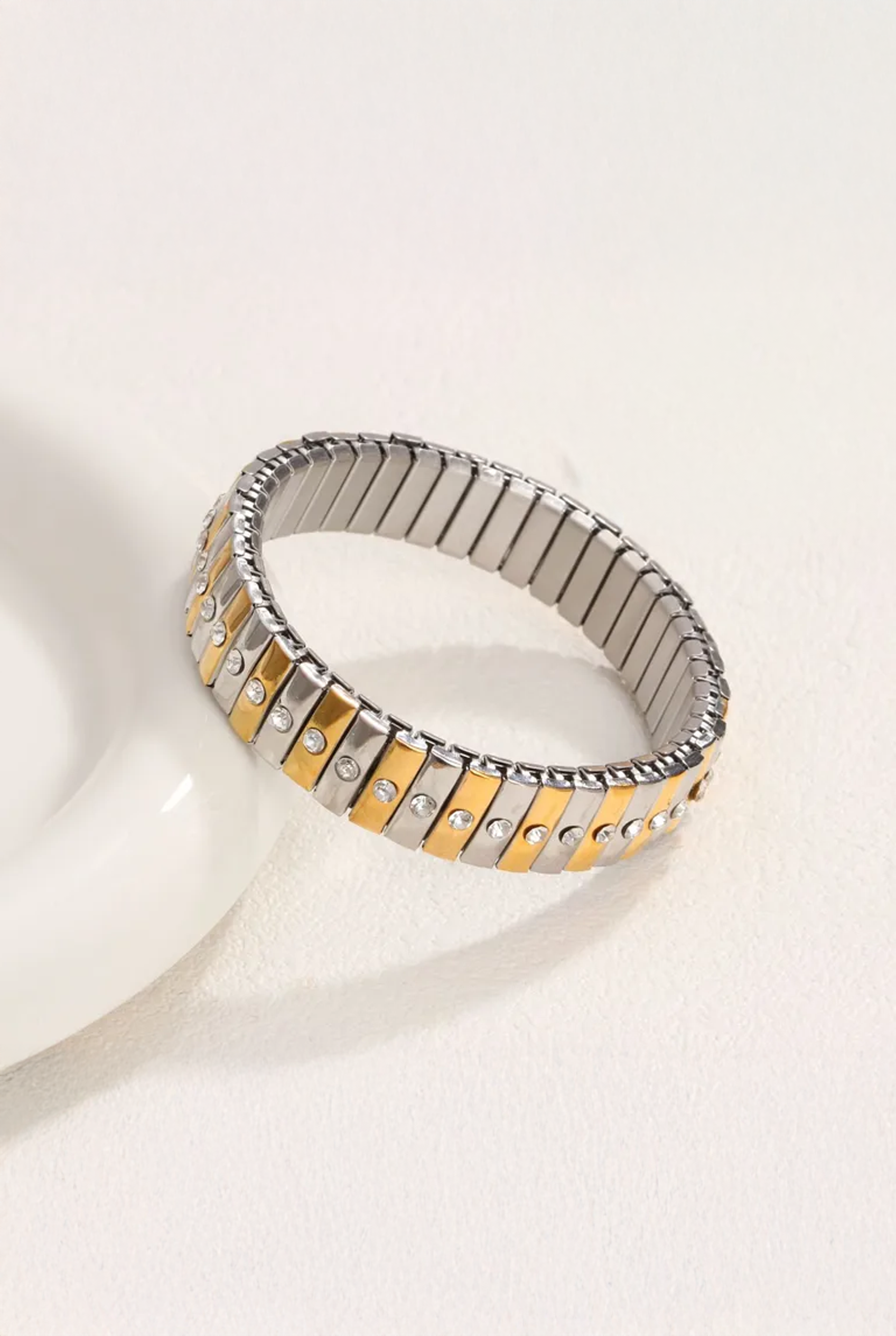 Stainless Steel Bracelets Gold Silver Zircon