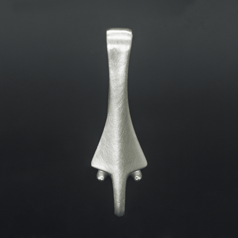 Atlas Key Clip in 925 Sterling Silver with matte finish – front view