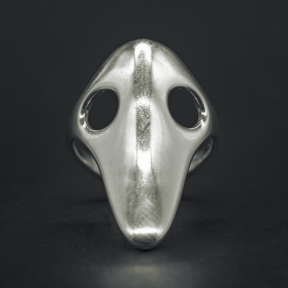 Tiktalik Ring in polished silver finish, front view