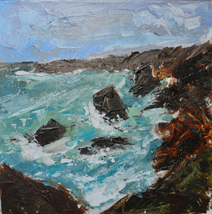 Bedruthan Steps painting