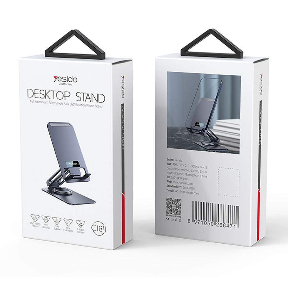 Μικρογραφία: Yesido - Desk Holder - Phone, Tablet, Foldable, Aluminum Alloy - Grey