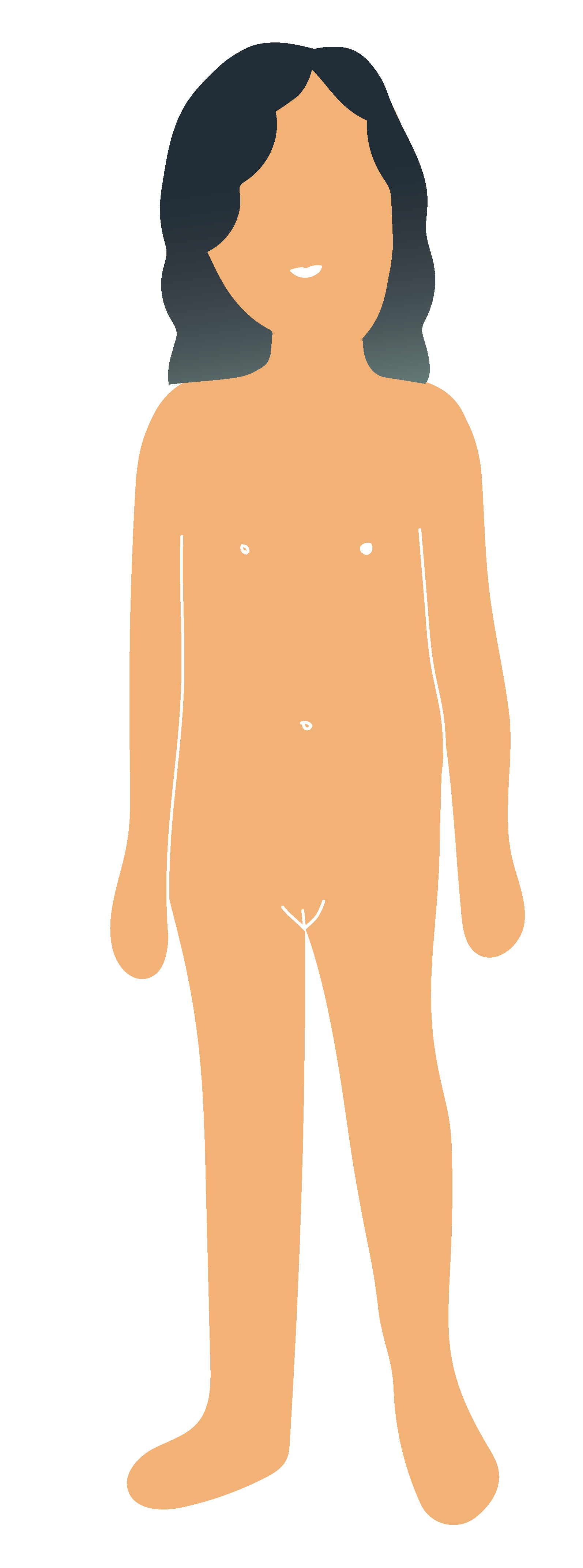 Personnage féminin nu de face