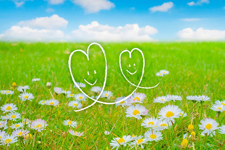 草原の中のハート