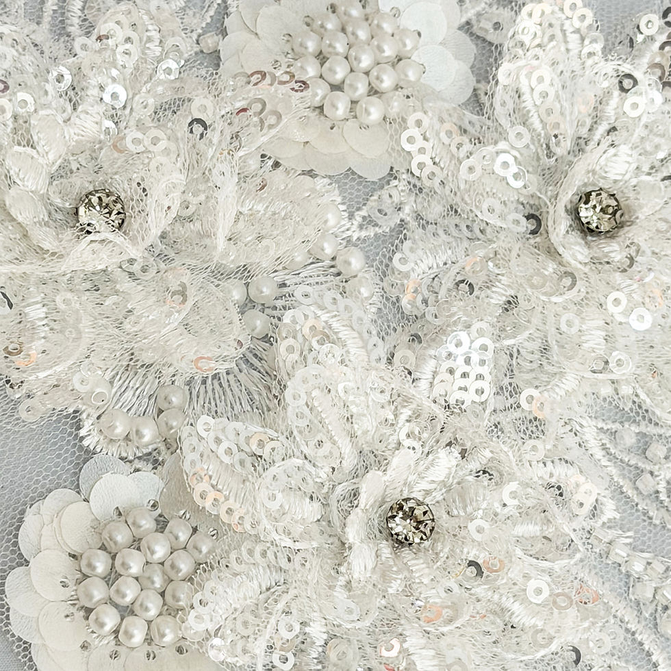 Miniatura: Applicazioni Pizzo Floreale Bianco