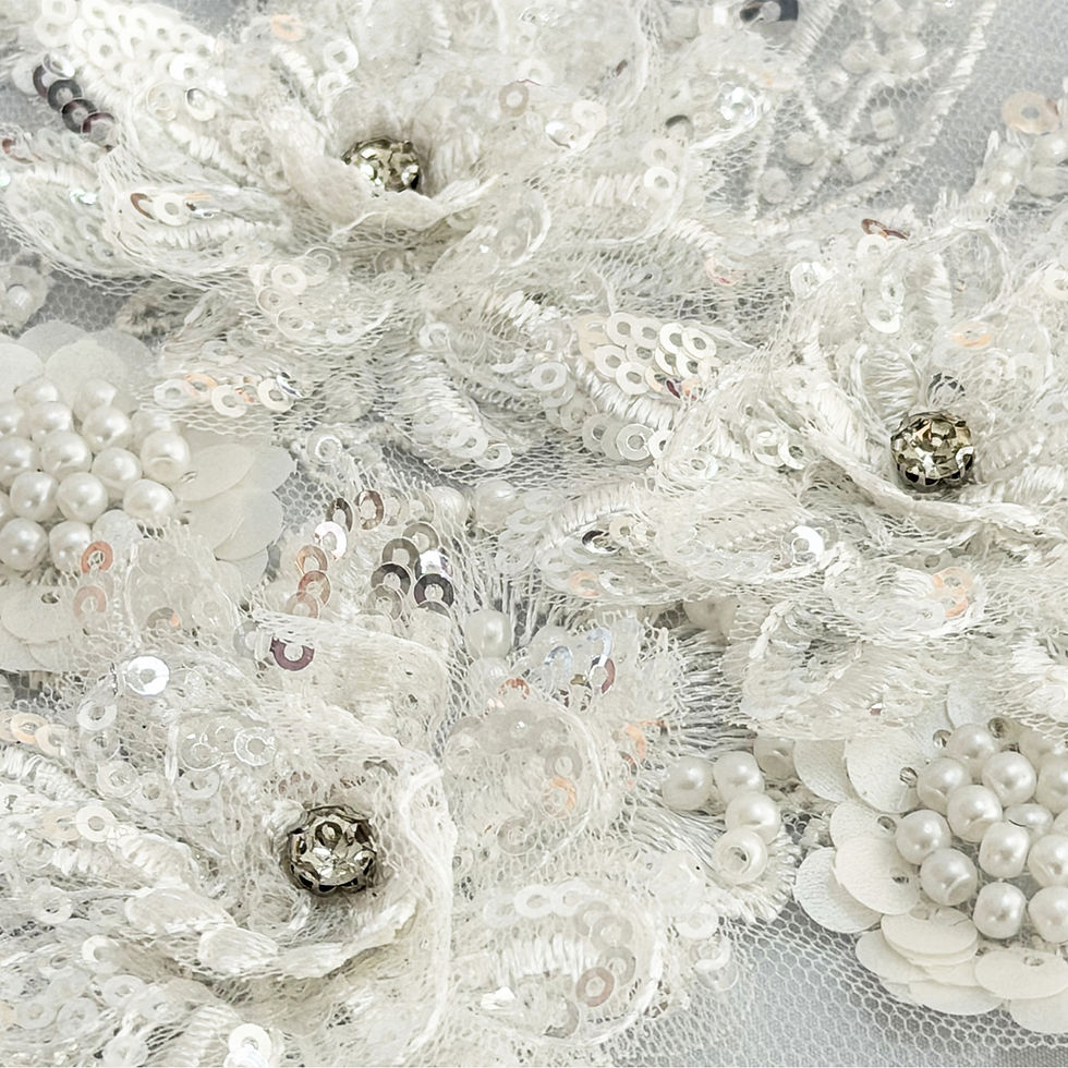 Miniatura: Applicazioni Pizzo Floreale Bianco