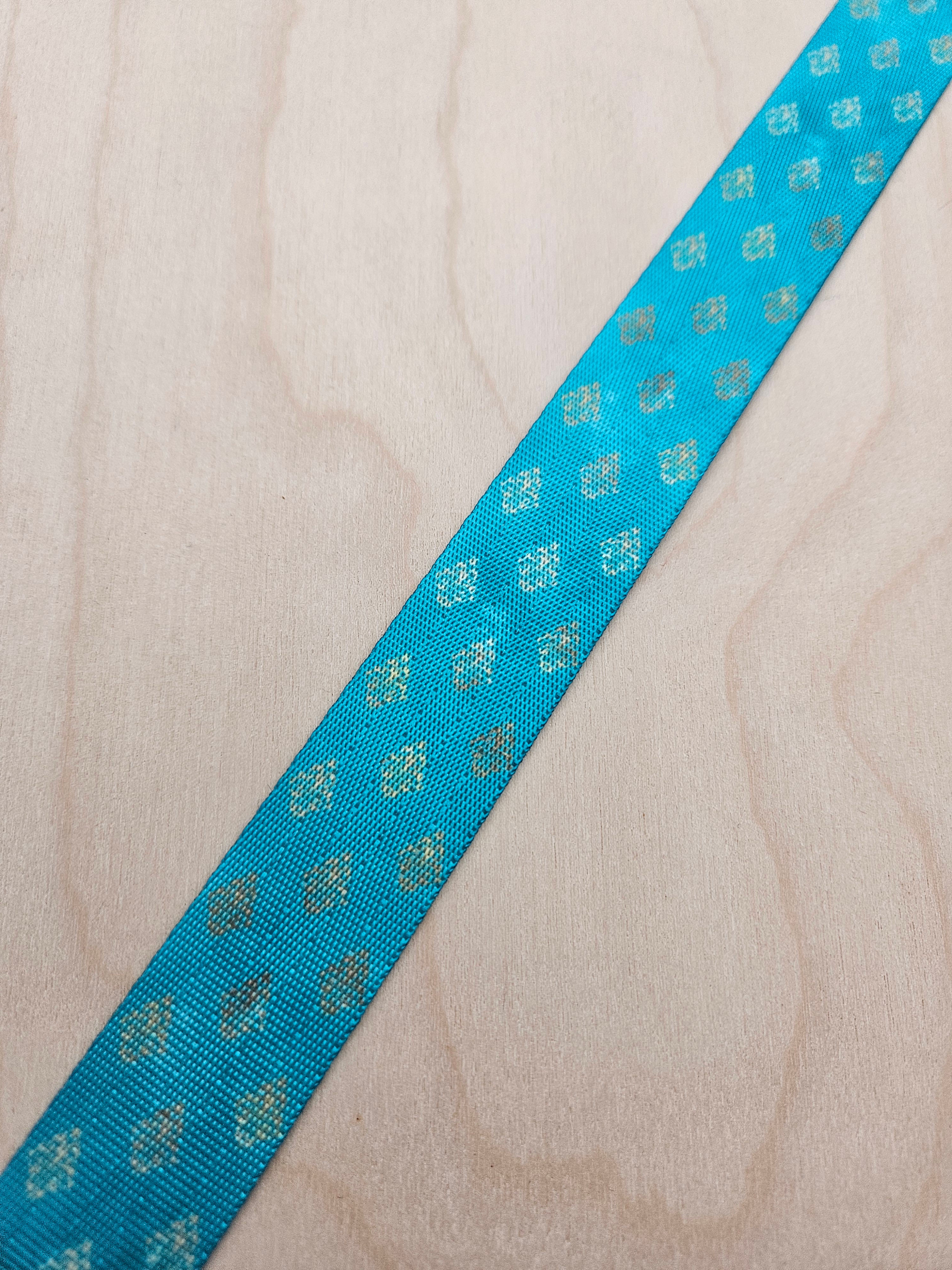 1" Turquoise medallion webbing