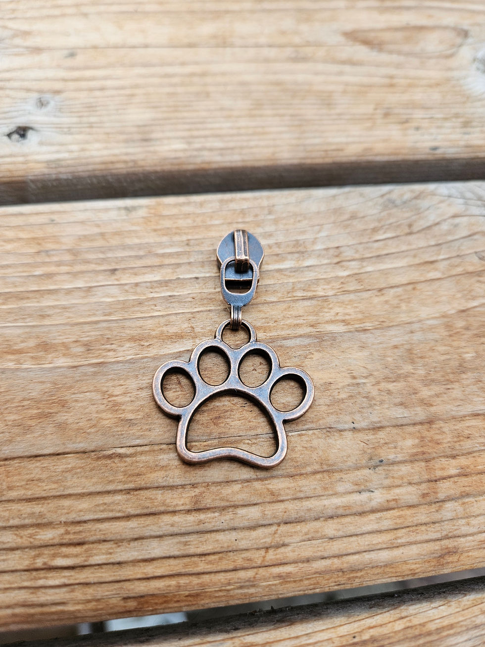 Thumbnail: Paw print #5 zipper pull