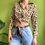 Thumbnail: 1980's Leopard Print Shirt - Size S