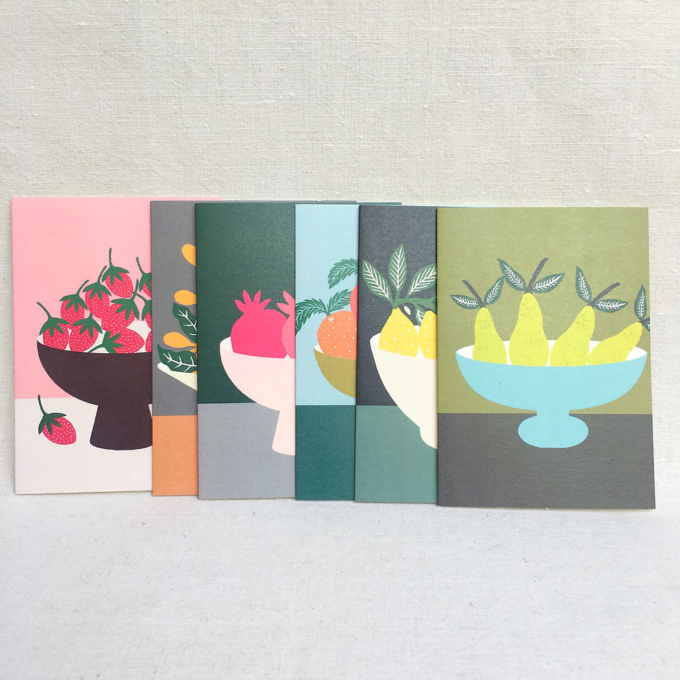 Thumbnail: Retro Fruit Bowl Notecards