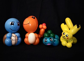 A balloon artists amazing balloon twisting for kids parties in perth and the wheatbelt. There are four pokemon balloons for children